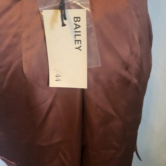 Bailey 44 Size Large Brown Satin Tapered Leg Cargo Pants High Waist Pockets NWT - Picture 5 of 6